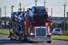 Austin: road, truck, car carrier trailer