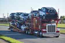Austin: road, truck, car carrier trailer